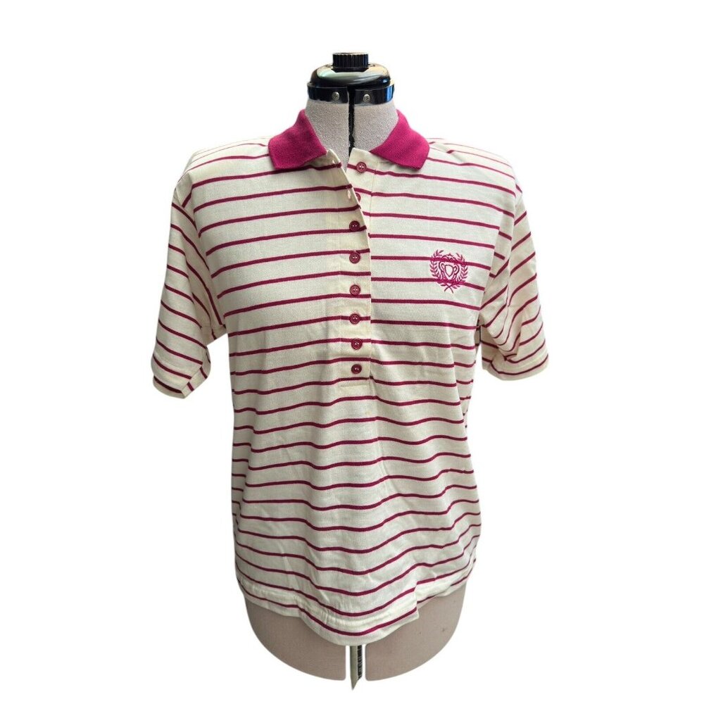 Vintage Sierra Short Sleeve Women's Polo Shirt Size Med Pink